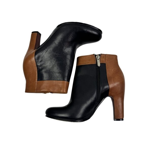 Sam Edelman "Shay" Two-Toned Black/Saddle Booties Women's Size 6M - Picture 2 of 10